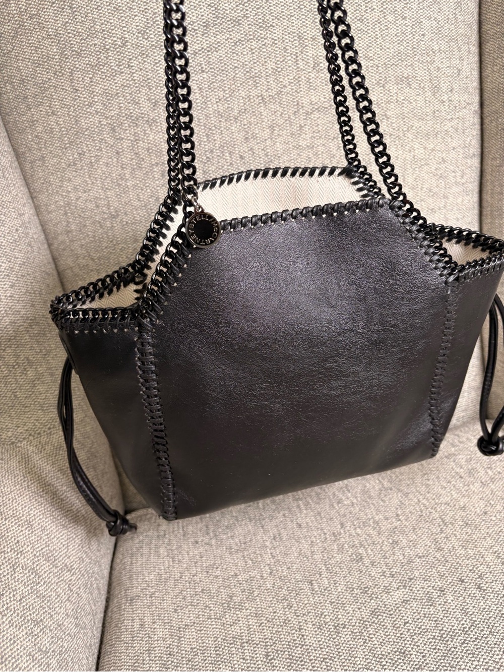 STELLA MCCARTNEY Falabella Small Reversible Tote - Black Chain